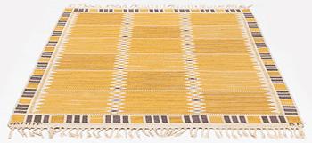 Barbro Nilsson, a carpet, "Salerno gul med enkel bård", tapestry weave, ca 200,5 x 148 cm, signed AB MMF BN.