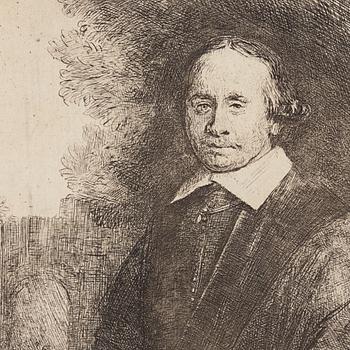 Rembrandt Harmensz van Rijn, "Jan Antonides van Der Linden, Physician", later impression.