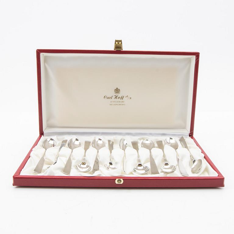 Coffee spoons, silver, 12 pcs, Rosenholm, GAB, second half of the 20th century.