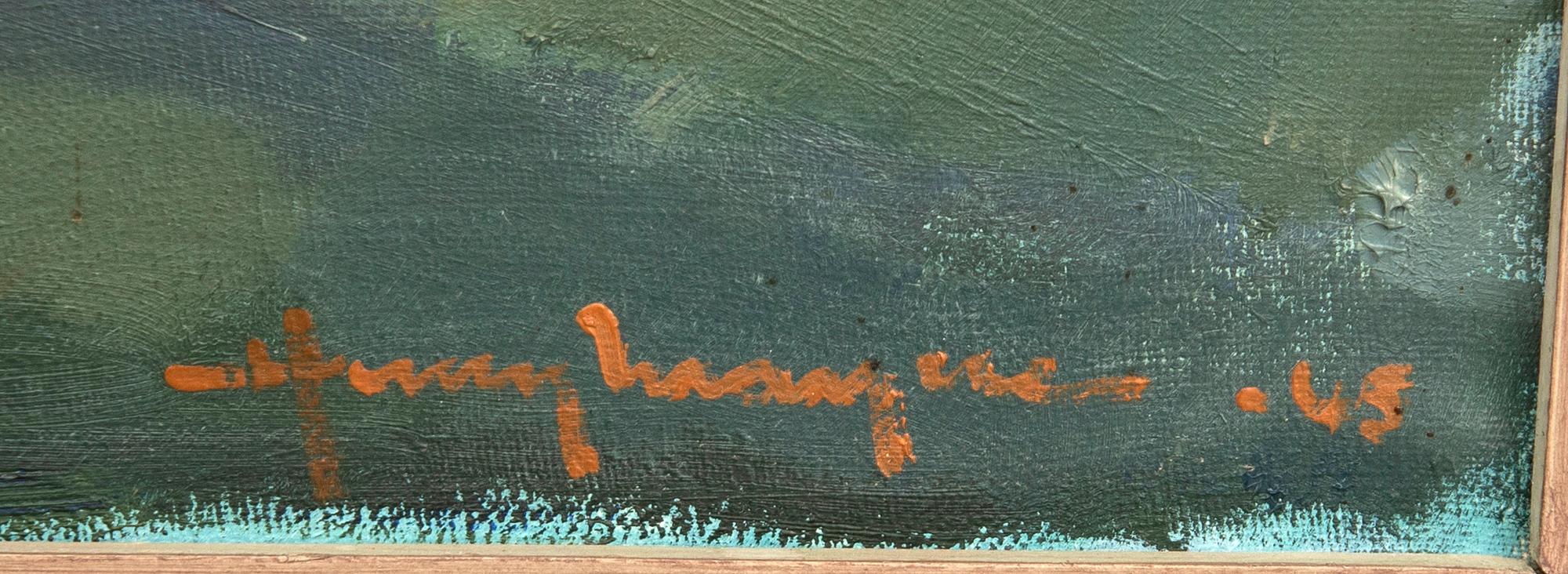 Henry Mayne, Fiskeläge på Österlen, motiv med dottern Birgit Rausing.