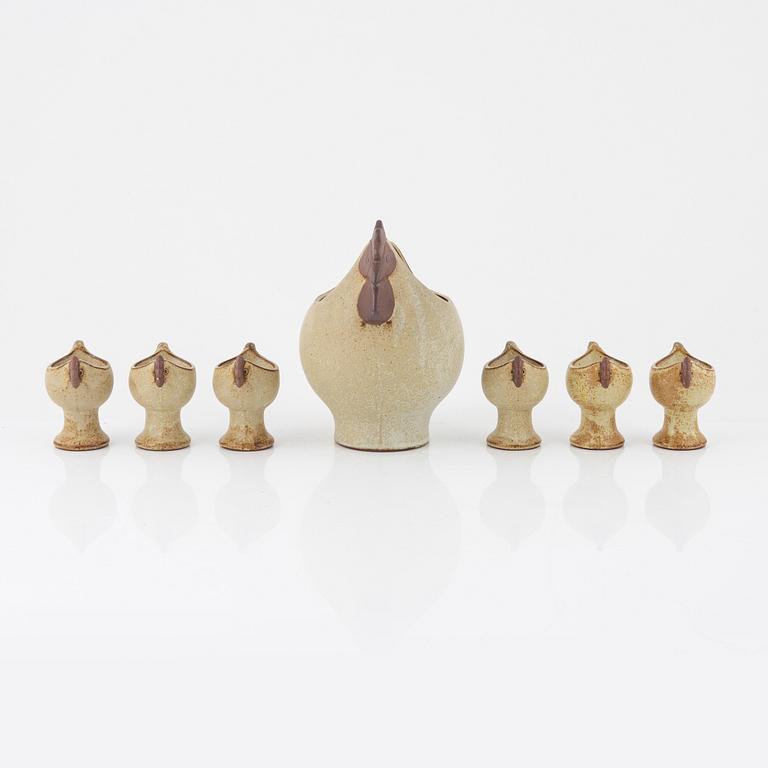 Lisa Larson, ägghöna med sex äggkoppar.