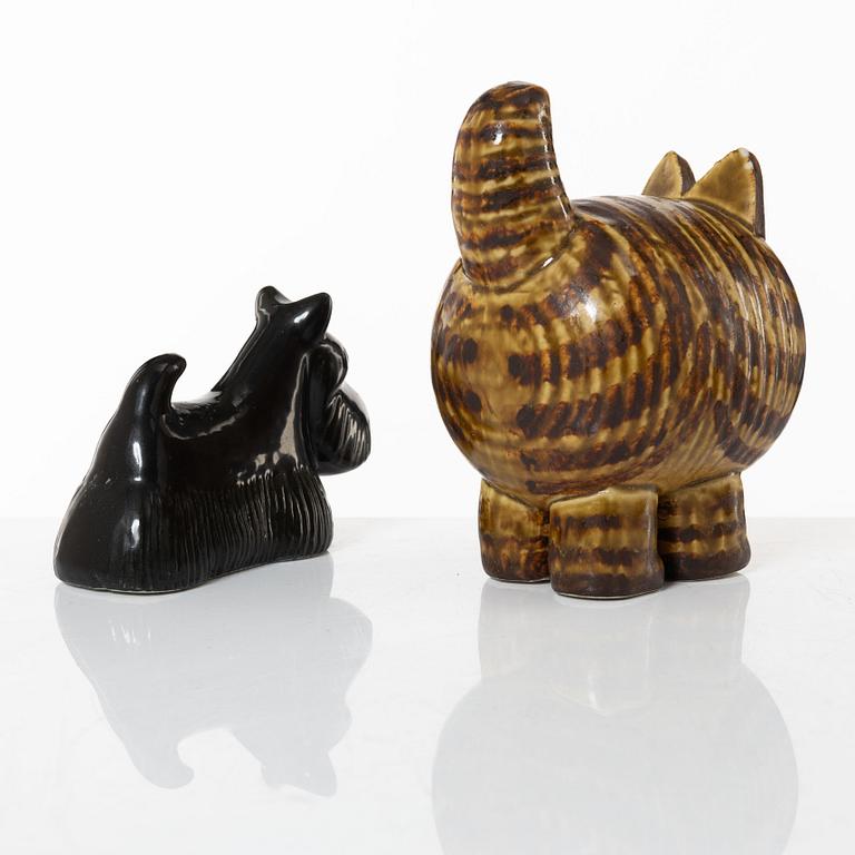 Lisa Larson, a set of six stoneware figurines, Gustavsberg.