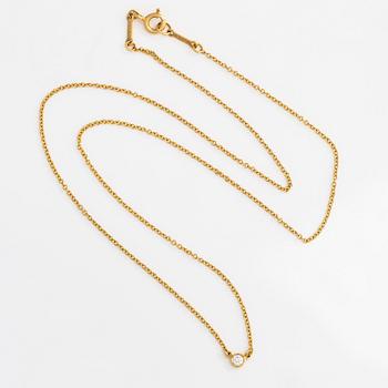 Tiffany & Co, Elsa Peretti, halsband, "Diamonds by the Yard", 18K guld med en briljantslipad diamant.