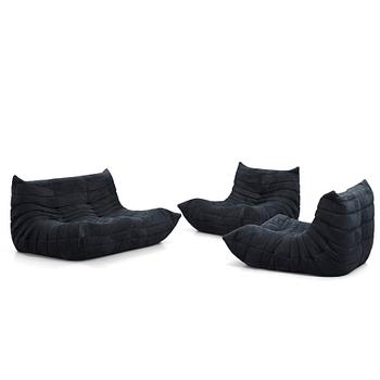 90. Michel Ducaroy, "Togo", soffa samt fåtöljer 1 par, Ligne Roset, Frankrike.