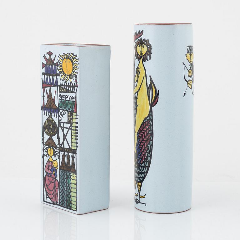 Stig Lindberg, a set of three 'Karneval' earthenware pieces by Stig Lindberg, Gustavsberg Studio, Sweden.