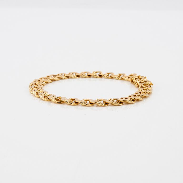 Armband Bismarck-länk 18K guld, Stockholm 1949.