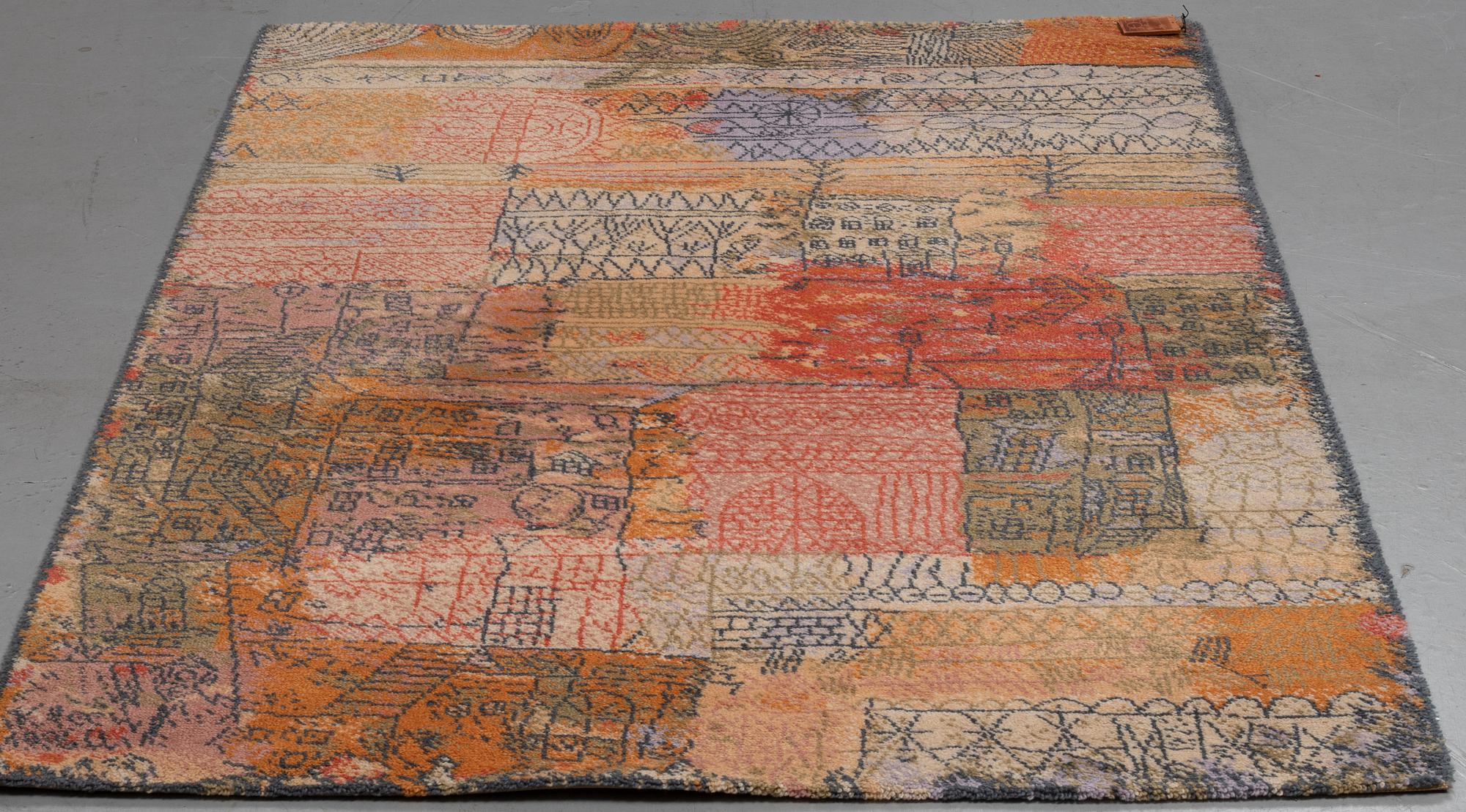 A Paul Klee rug, Florentinisches villenviertel”. Machine made pile. 202 x 141 cm. After a work of Art by Paul Klee from.