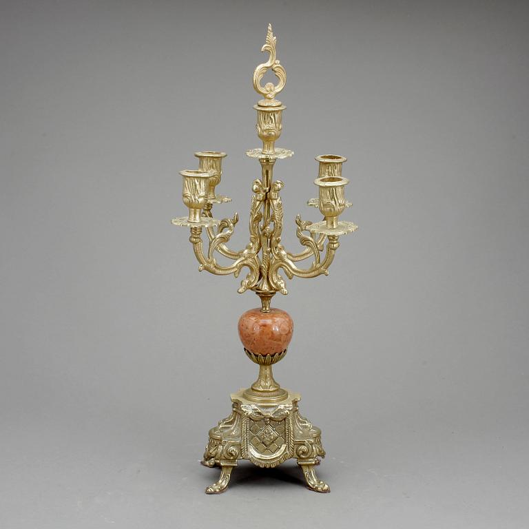 KANDELABER, brons och sten, 1900-talets första hälft.