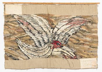 Maria Laszkiewicz, Vävd tapet, "Fågel II", gobelängteknik, ca 120 x 80 cm.