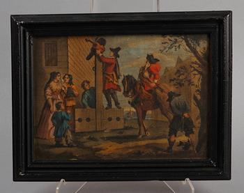 WILLIAM HOGARTH, efter, gravyrer, 9 st, handkolorerade, England 1700/1800.