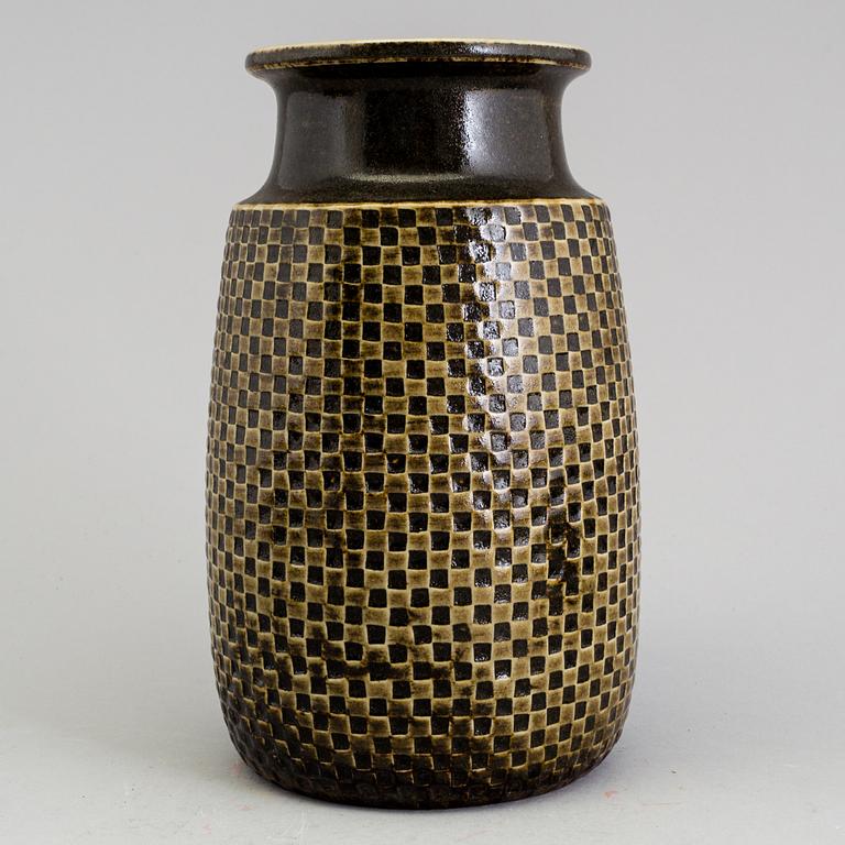 a 1960s stoneware vase designed by Stig Lindberg for Gustavsberg, signed.