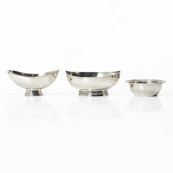 Three silver bowls, mid-20th century.