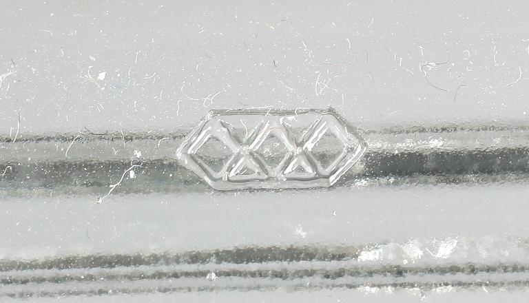 GLASSERVIS, 14+8 delar, "Kubus", Wilhelm Wagenfelt för Lausitzer Glasverein, Tyskland, 1930/40-tal.