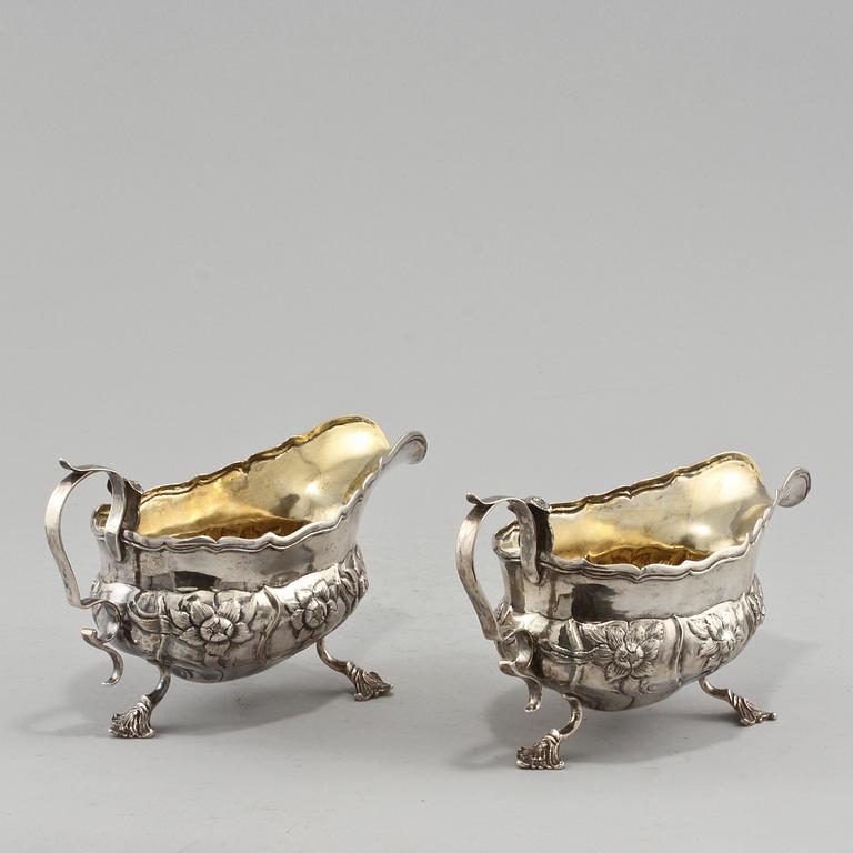 SÅSSNIPOR, ett par, silver, troligen Michelsen, Danmark, 1958. Vikt 580 g.