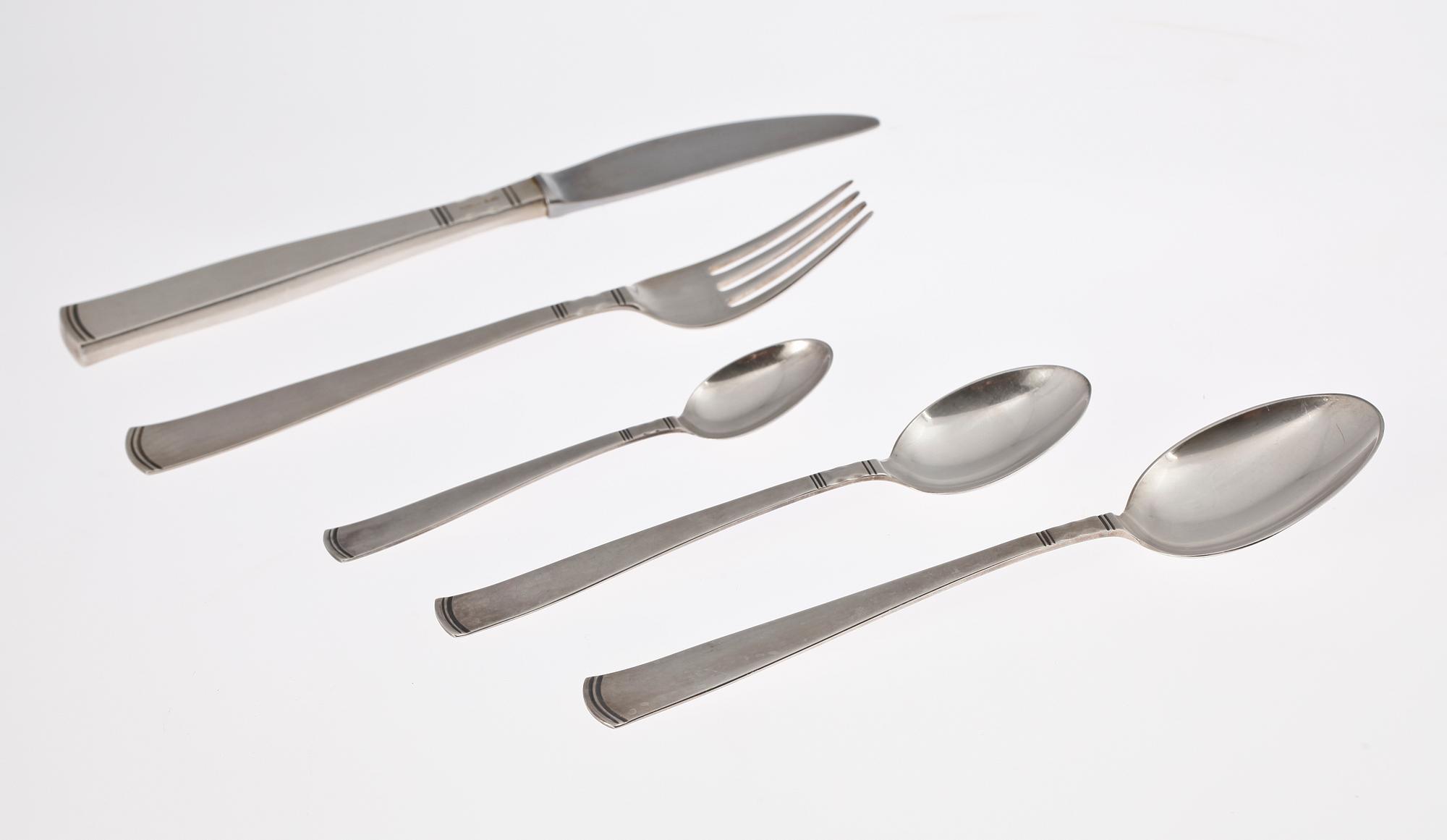 BESTICK, 54 delar, silver, "Rosenholm" GAB, tot vikt 1500 g, 1950-80-tal.