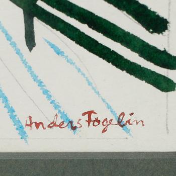 ANDERS FOGELIN, akvarell, signerad.