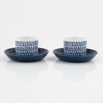 Six cups with saucers, 'Mia', Rörstrand.