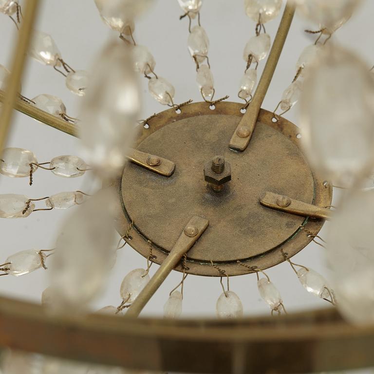 A four-branch Gustavian style chandelier, mid 20th century.