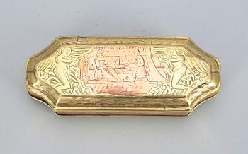 DOSA MED LOCK, mässing, troligen Holland, 1700/1800-tal.