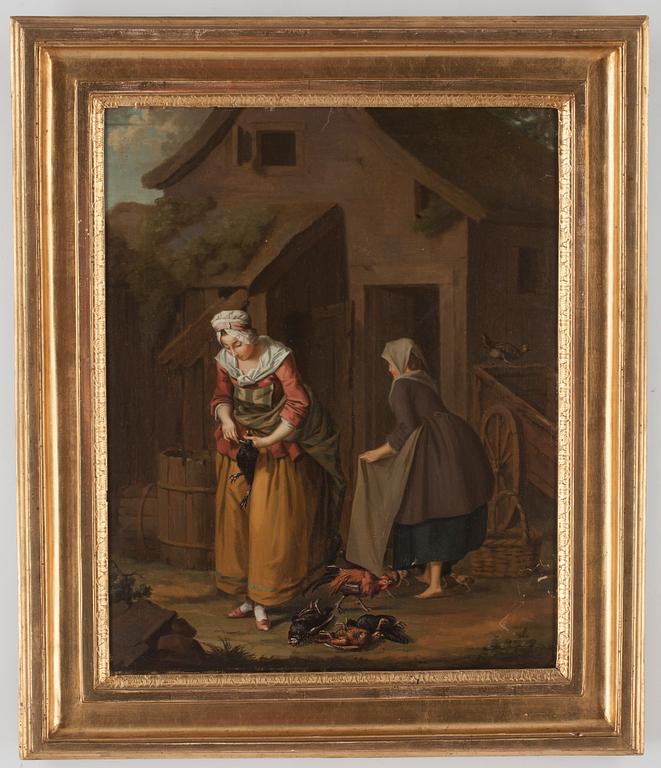 Pehr Hilleström, "En Qvinna slagtar höns" (A woman slaughtering hens).