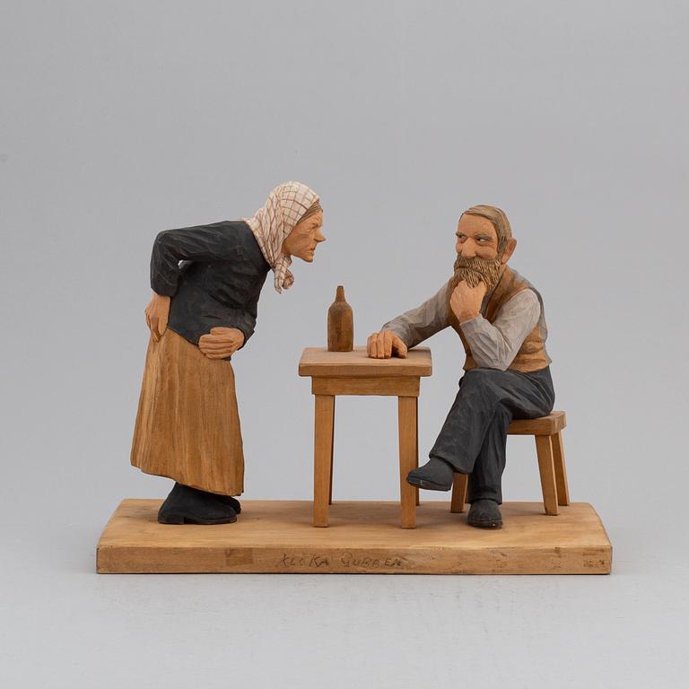 HERMAN ROSELL, sculpture, painted wood, signed and dated 1952.