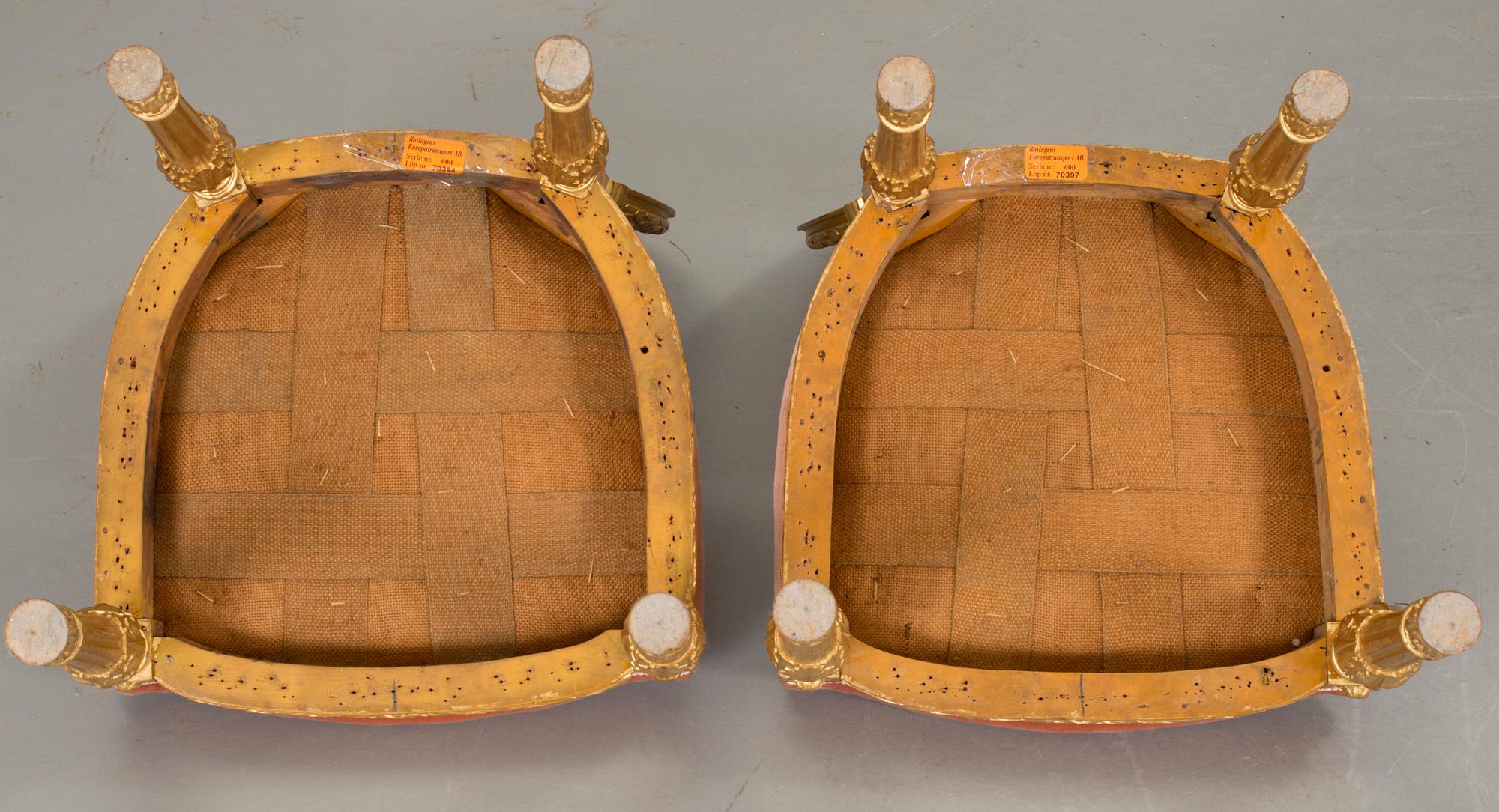 STOLAR, ett par, Louis XVI-stil, omkring 1900.