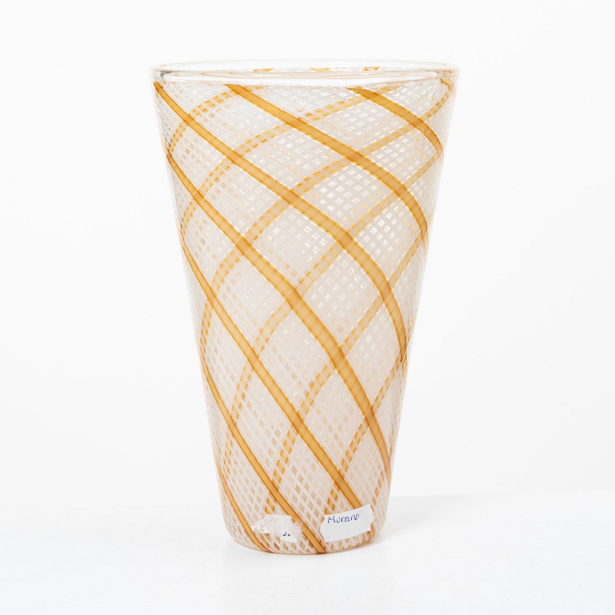 Dino Martens, vas, glas, "Reticello", Aureliano Toso, Murano, Italien.