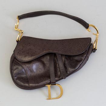 CHRISTIAN DIOR, a ostrich leather 'Sadle bag' handbag.