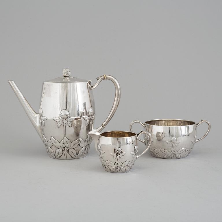 NIELS GEORG HENRIKSEN för Firma A Michelsen, kaffeservis, 3 delar, sterling silver, 1906-1921,