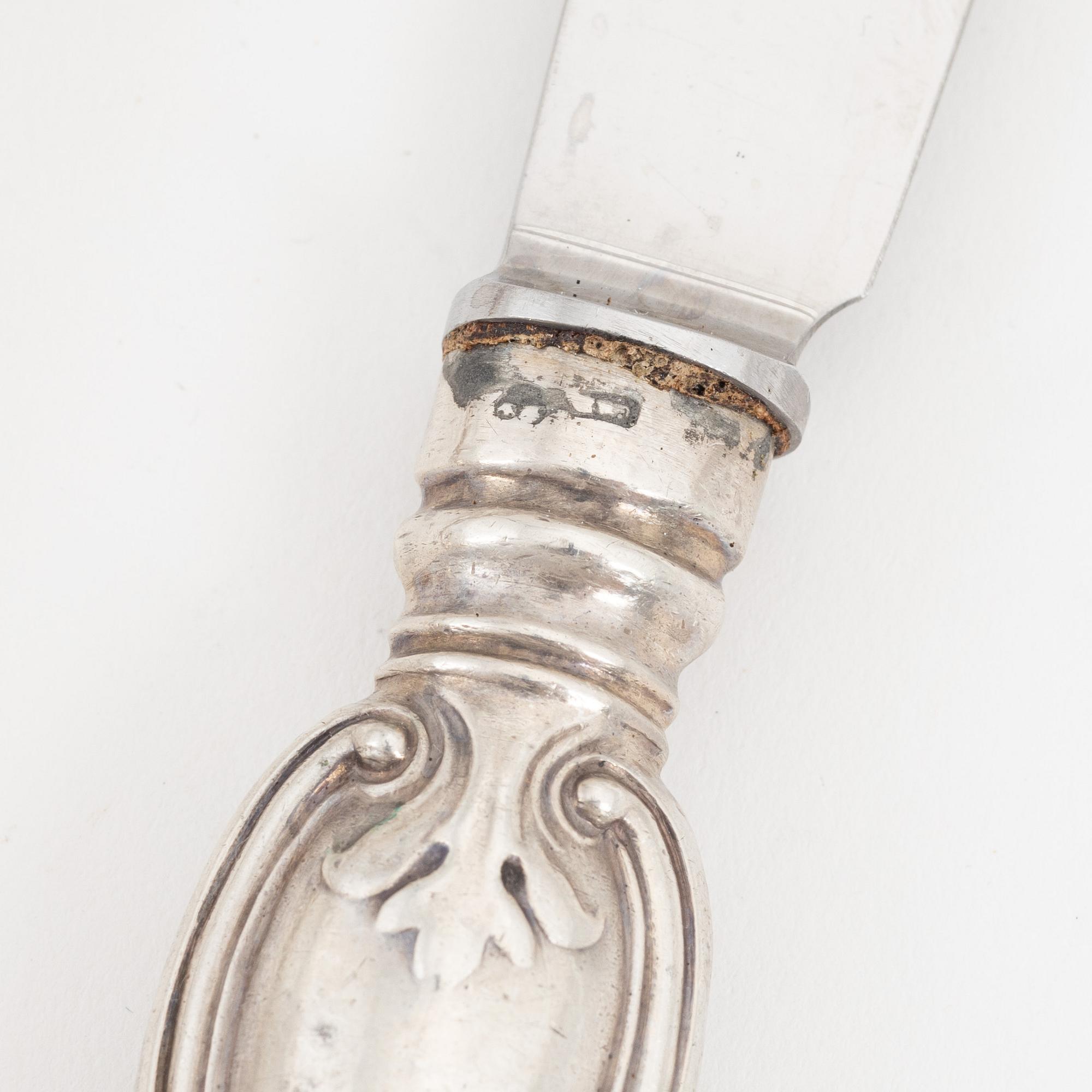 A 36 piece silve cutlery set, 'Olga', including Pehr Fredrik Palmgren, Stockholm, 1862-74.