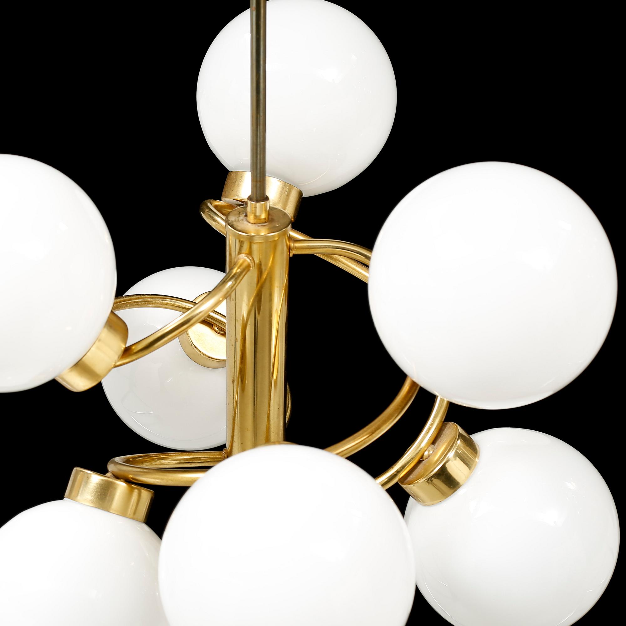 A ceiling lamp, sputnik model, second half of the 20th century.