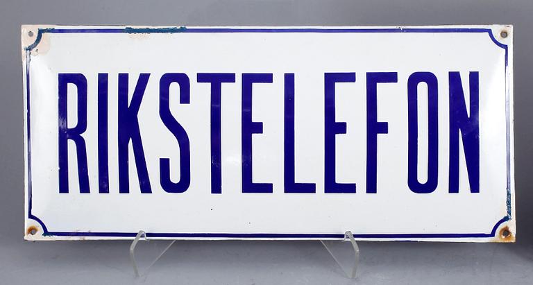 EMALJSKYLTAR, 2 st, "Rikstelefon" samt för Posten. 1900-talets första hälft.