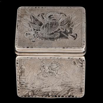 SNUSDOSA, silver med niello, Ryssland, Dimitri Kolesnikov Moskva 1822.