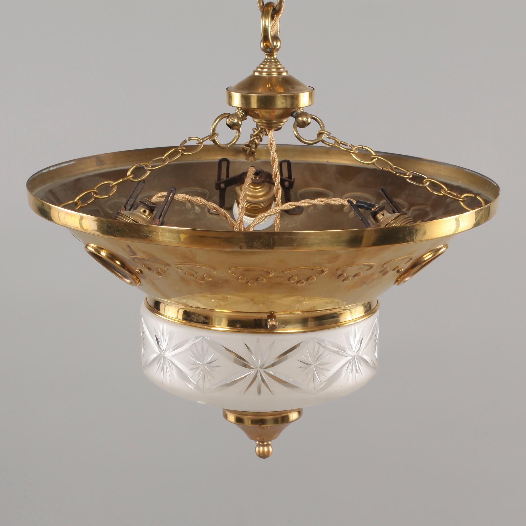 TAKLAMPA, jugend, 1900-talets första del, höjd ca 50 cm.