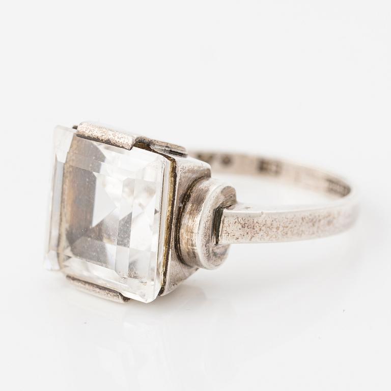 Stigbert, ring, silver with rock crystal.