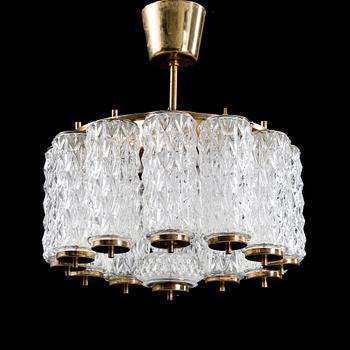 TAKLAMPA, modell 2504, Hyval, 1960-tal. Totalhöjd 42 cm.