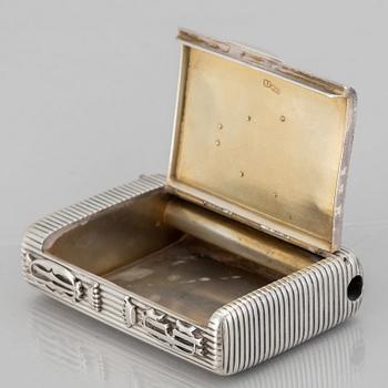 A Russian silver cigarette case, S:t Petersburg ap 1860, Swedish import marks.