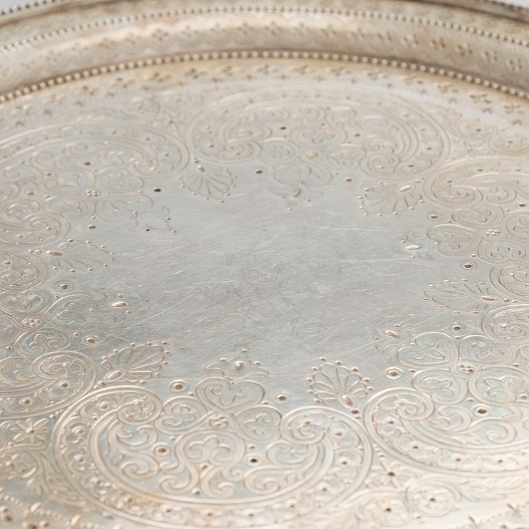 Salver, sterling silver, Mackay, Cunningham & Co, Edinburg 1876.