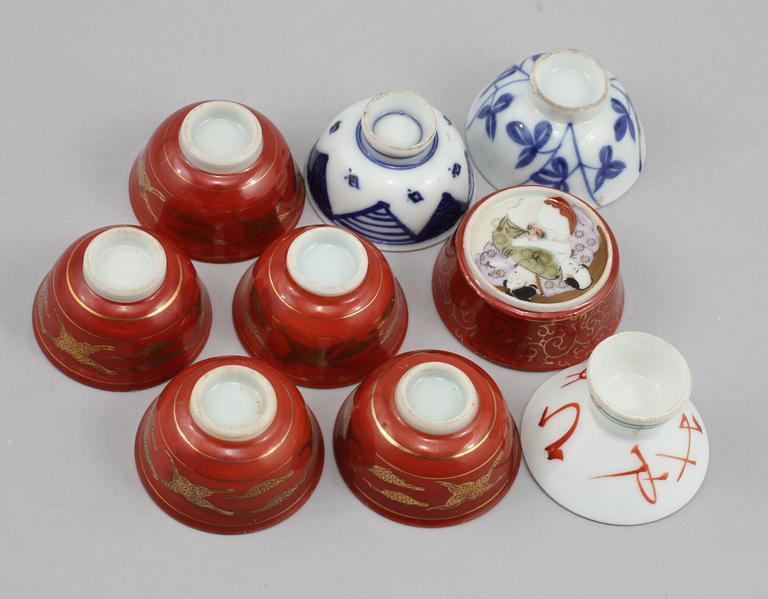 KOPPAR, 9 st, porslin, Japan, 1900-tal.