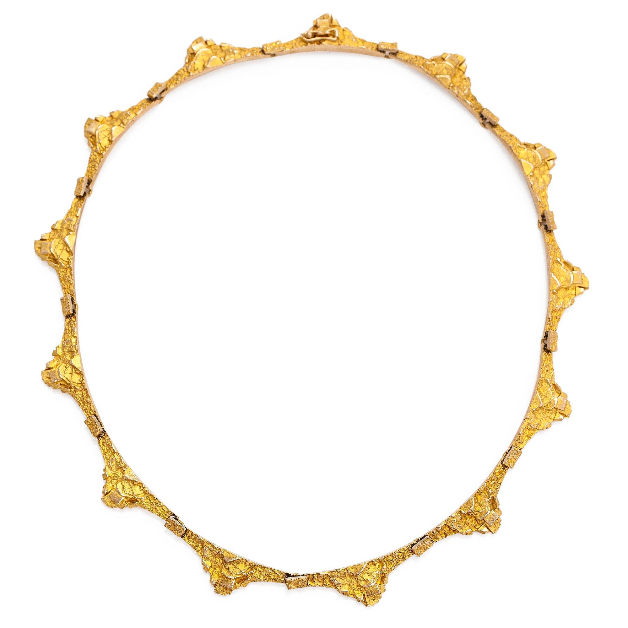 Björn Weckström, a 14K gold necklace 'Golden bridge' for Lapponia 1969.
