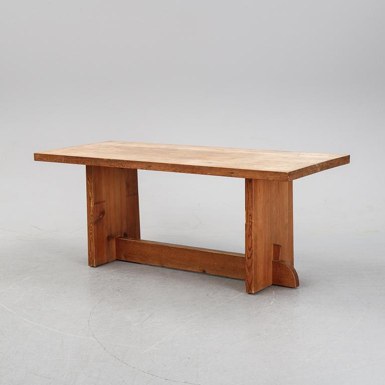 Axel Einar Hjorth, a stained pine "Lovö" table, Nordiska Kompaniet Sweden 1930's.