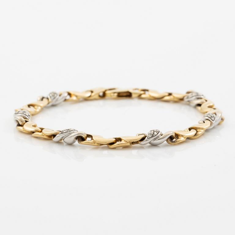 Bracelet 18K gold with diamonds.