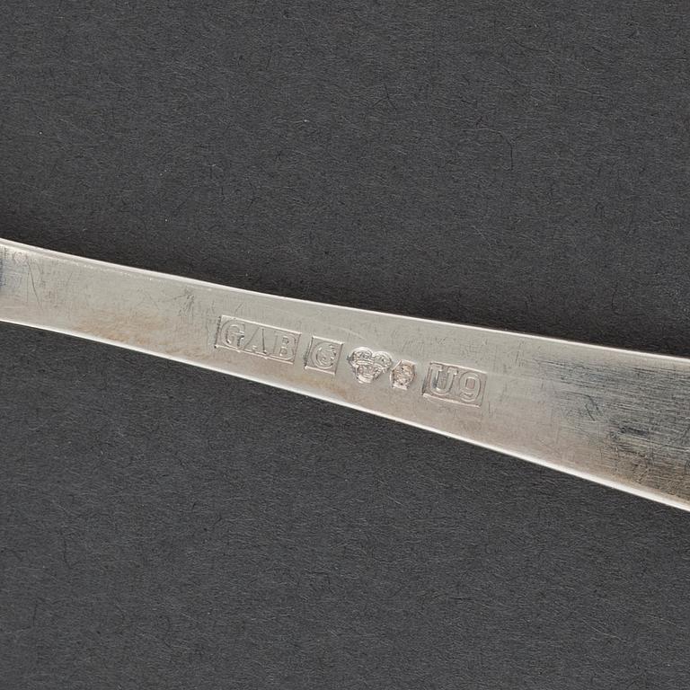 48 pieces of silver tableware by Jacob Ängman for GAB in Eskilstuna, model "Rosenholm", 1970.