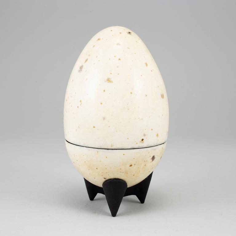 HANS HEDBERG, a faience sculpture of an egg, Biot, France.