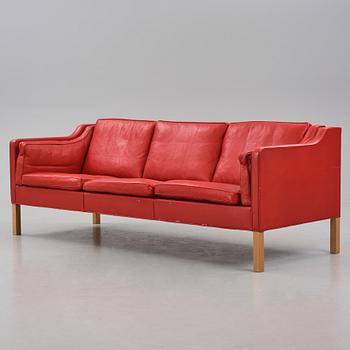 Børge Mogensen, a leather upholstered three-seated sofa, Fredericia Furniture, Denmark.