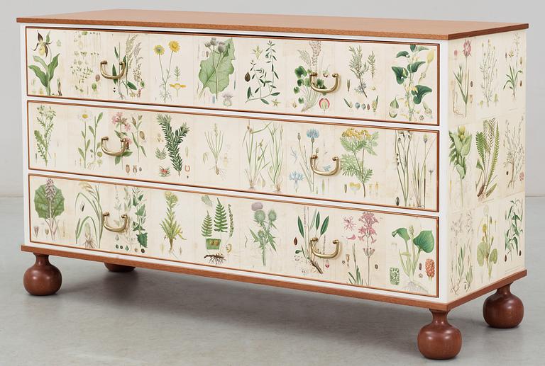 A Josef Frank chest of drawers, 'Flora' by Svenskt Tenn, model 1050.