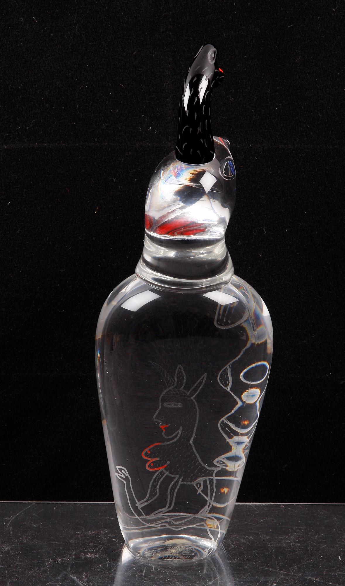 SKULPTUR, glas, Ulrica Hydman-Vallien. Kosta Boda. Sign.