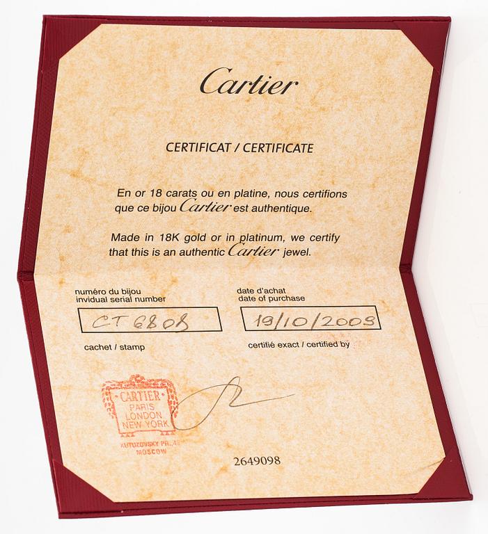 Cartier, Rannekoru "Tectonique", 18K valkokultaa, briljanttihiottuja timantteja n. 11.90 ct yht. Merkitty CT6808, JC.