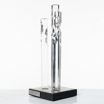 Jan Johansson, skulptur, "Metropolis I", Orrefors, 1973.