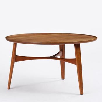 Ejner Larsen & Aksel Bender Madsen, a circular teak table model "1804", cabinetmaker Willy Beck, Copenhagen, 1950s.